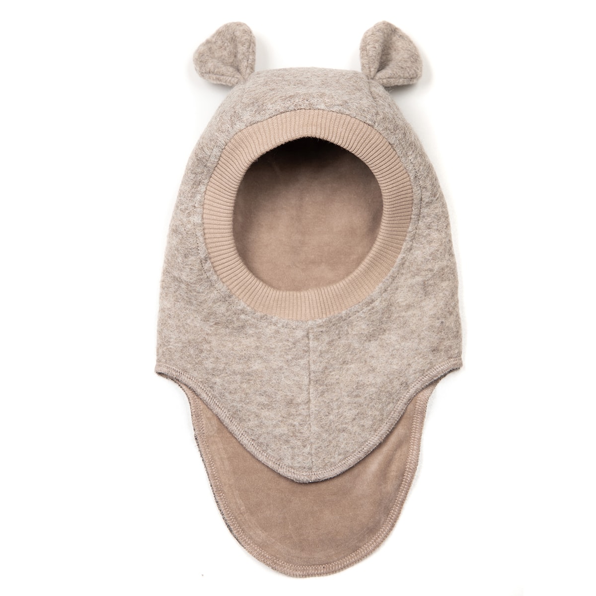 Balaclava Ears Wool Camel Melange