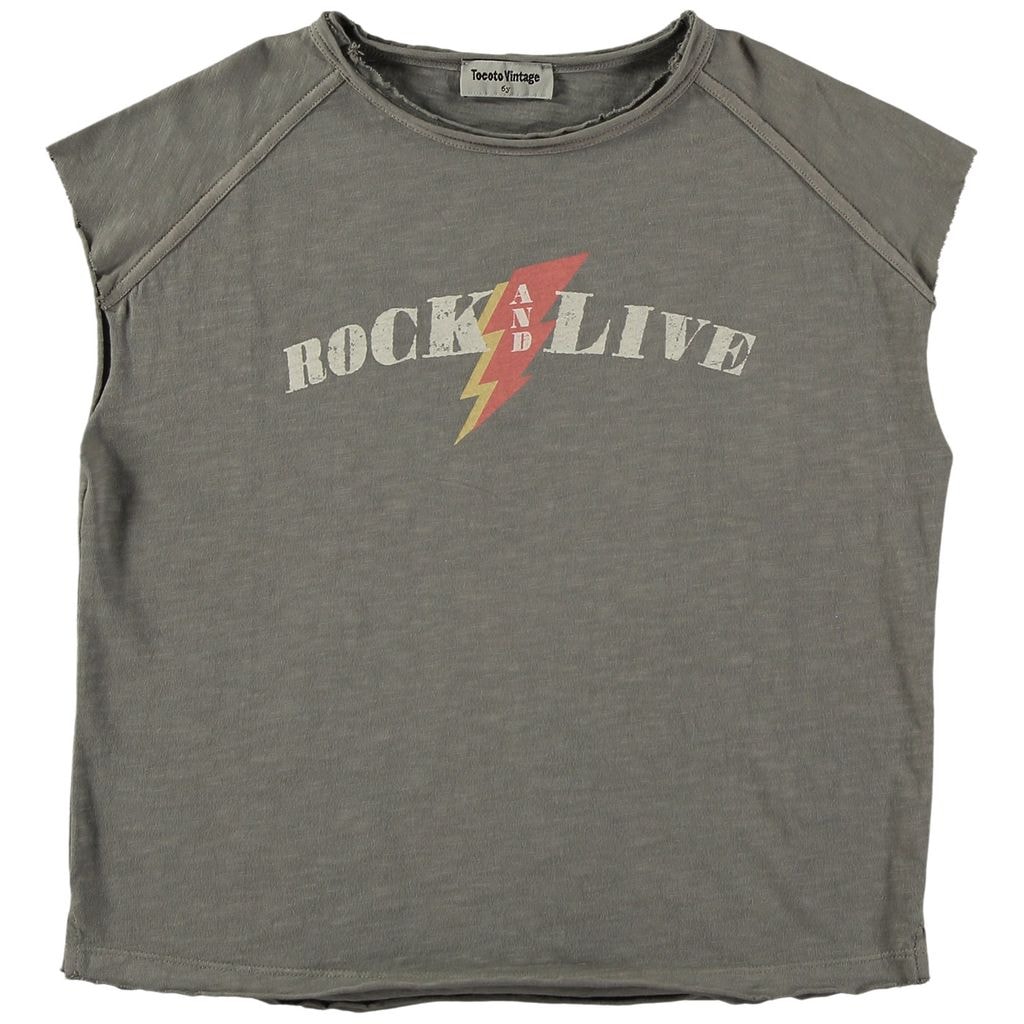 Tank Top With Print Dark Gray