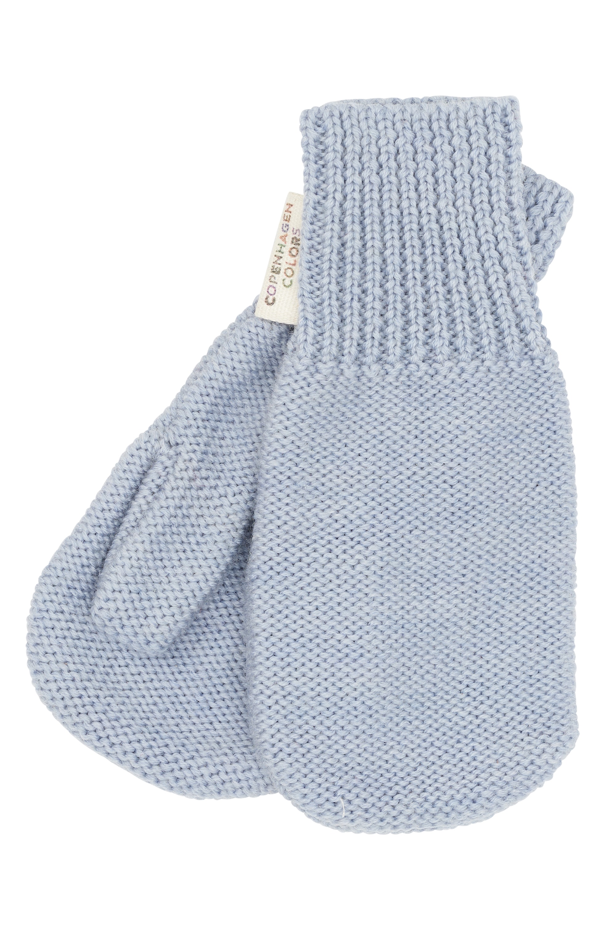 Merino Wool Knitted Mittens Dusty Blue