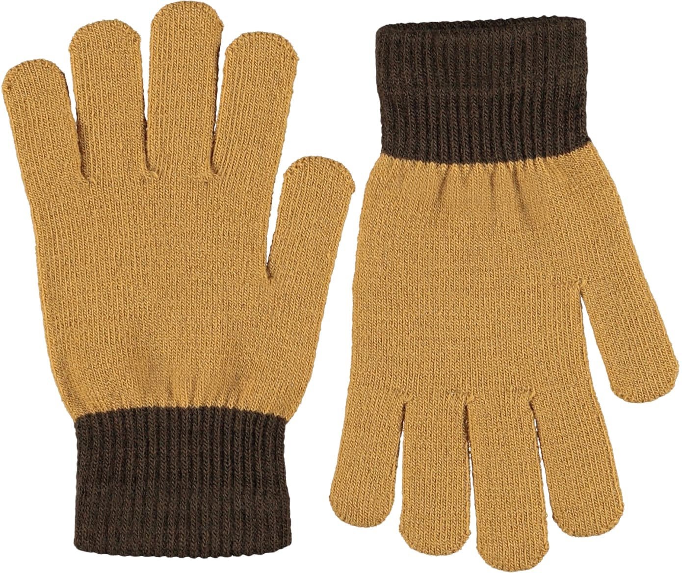 Kello 2-pakning Med Strikkede Hansker Bark Brown