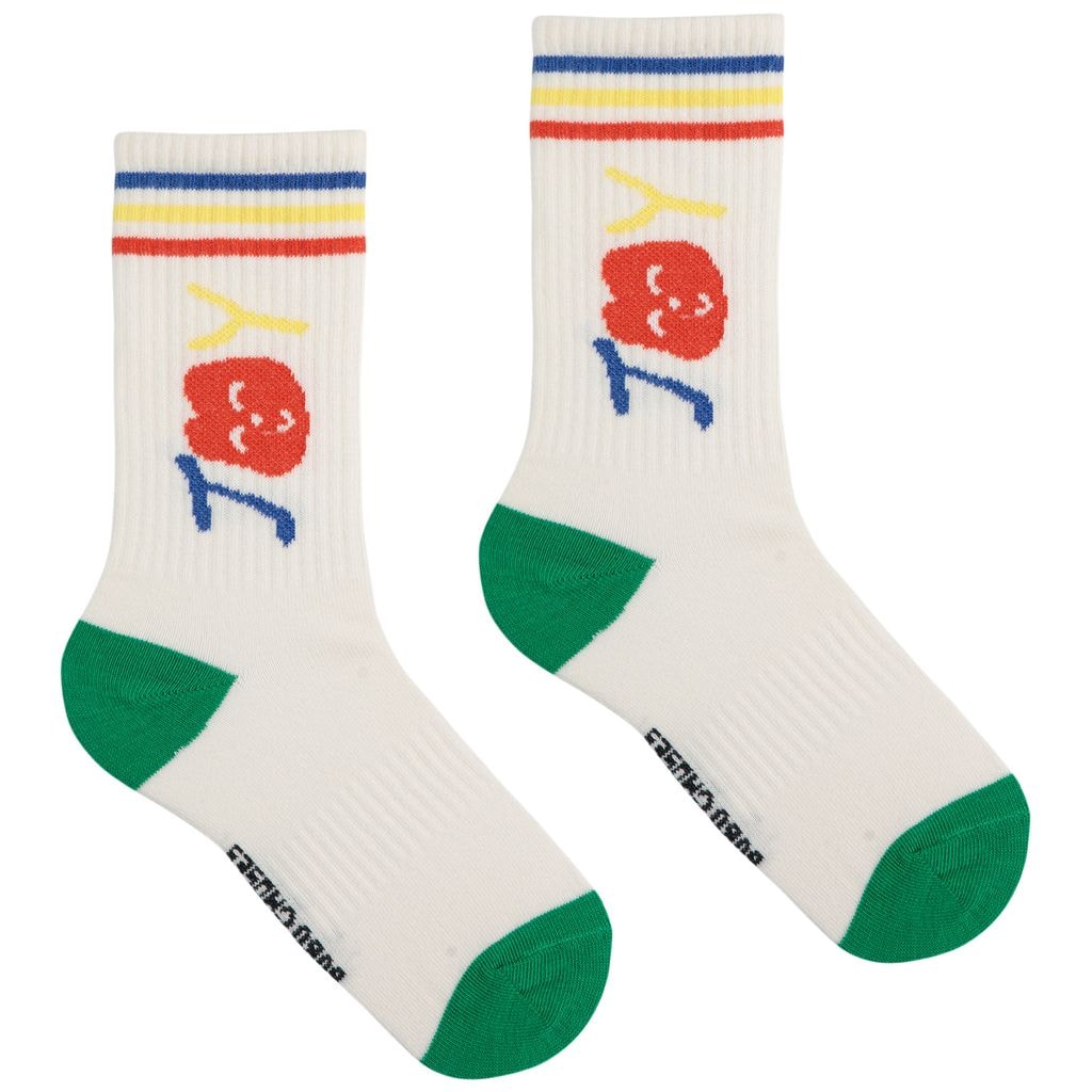 Smiling Long Socks Offwhite