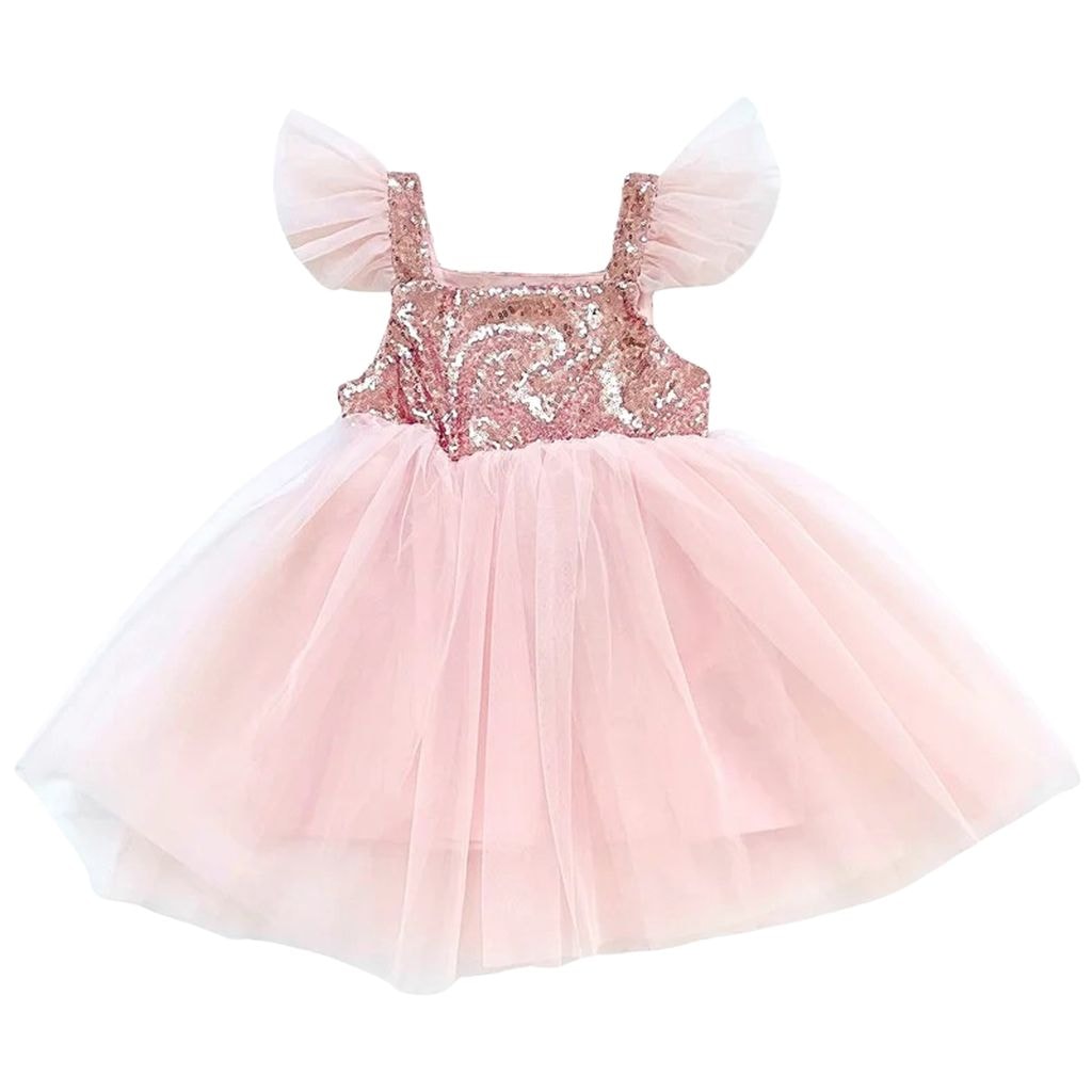 Sequin Glitter Galaxy Tutu Dress Pink