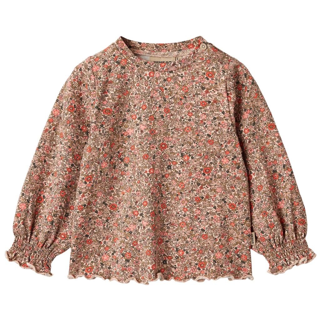 T-paita L/S Norma Rose Kukka niitty