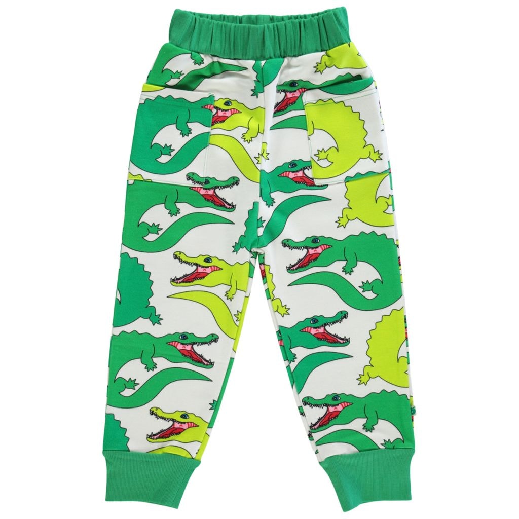 Mønstret Sweatshorts Med Krokodiller Cremefarvet