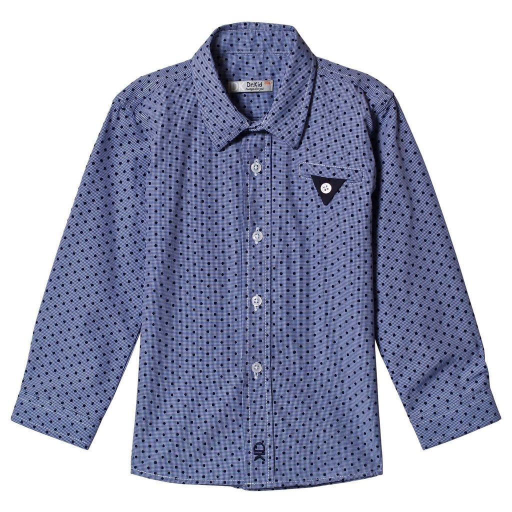 Skjorte Med Et Polka Dot-mønster Blå
