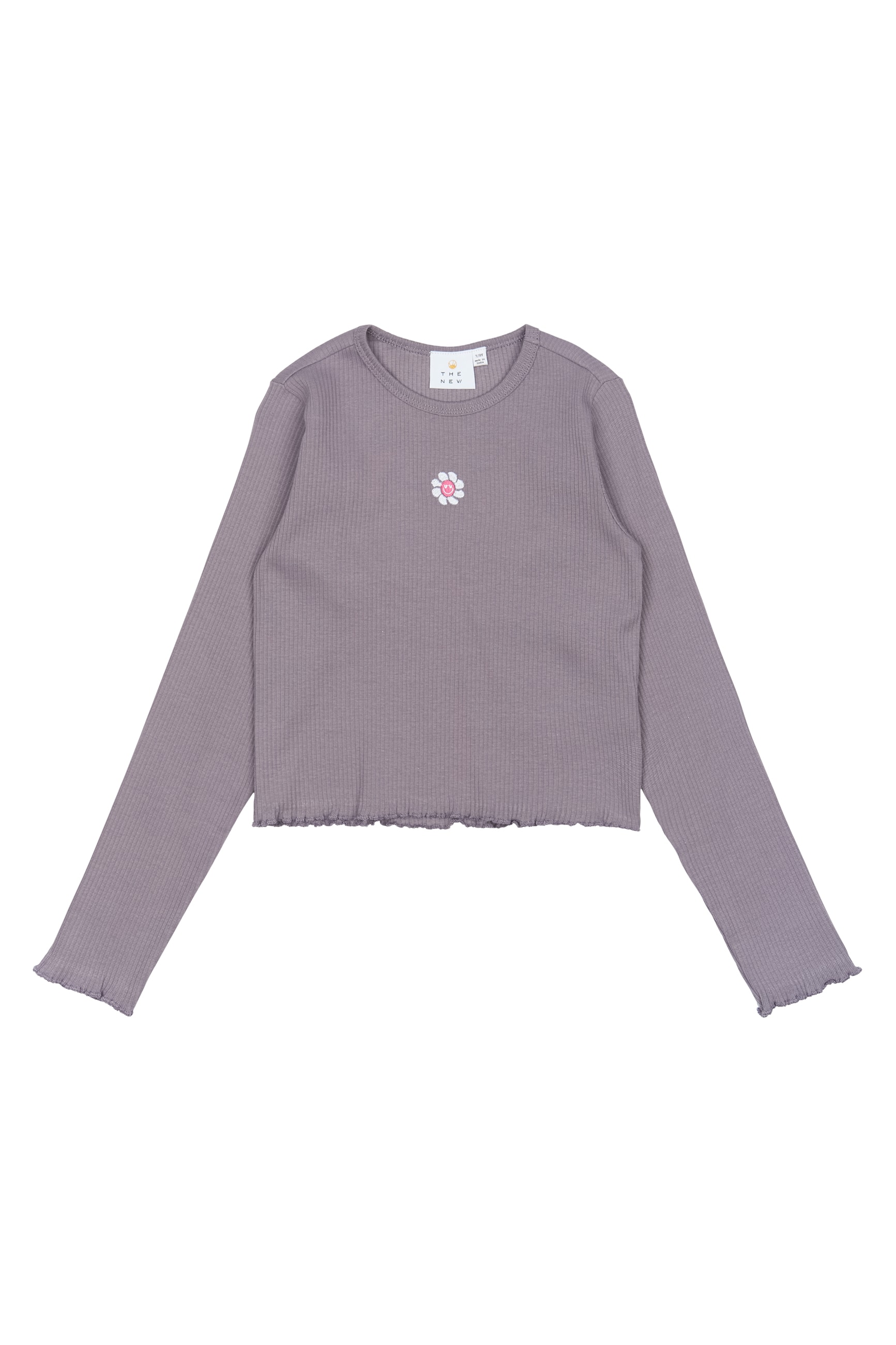 TNPerrin Short L_S Rib Tee Gray Ridge