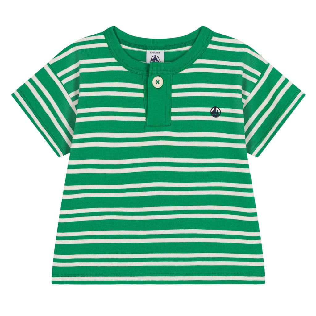 Striped Baby T-Shirt Green