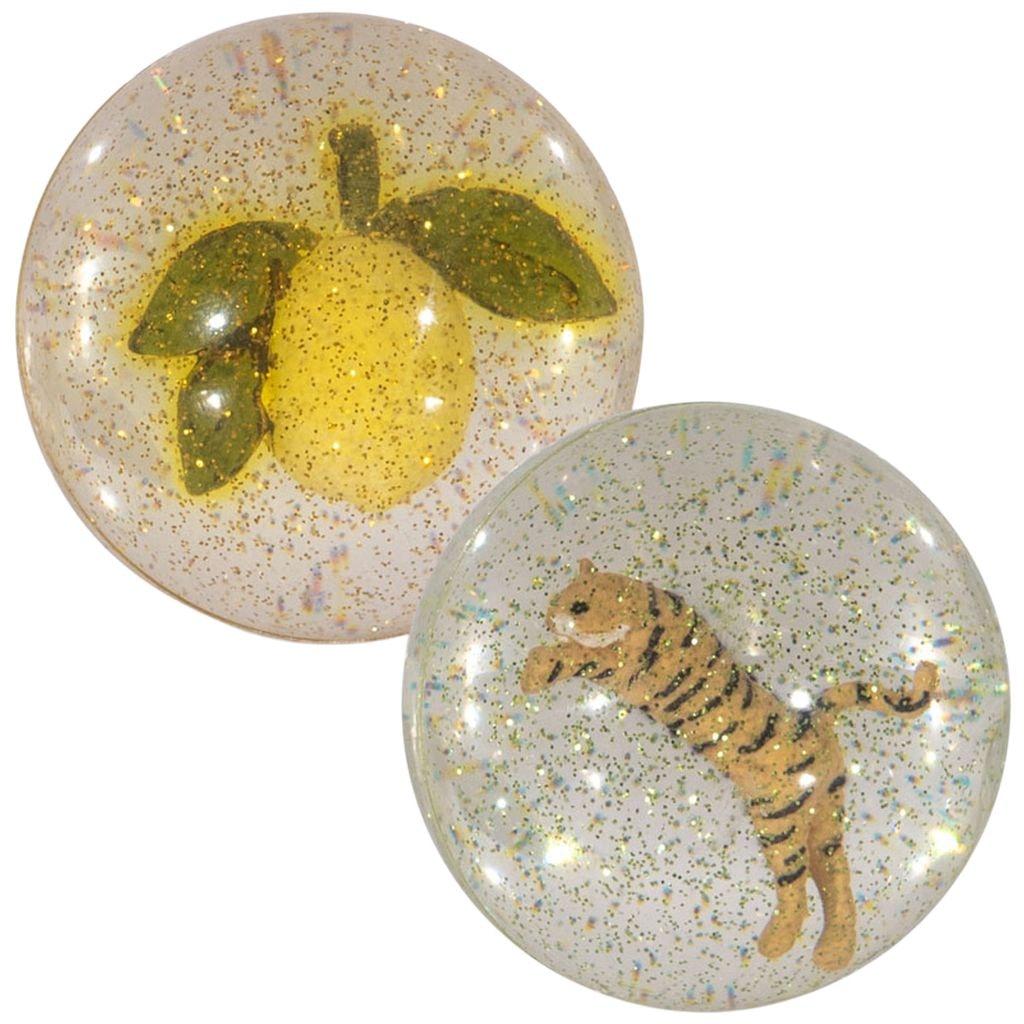 PVC Glitter Bouncing Ball Sets Lemon/Tiger