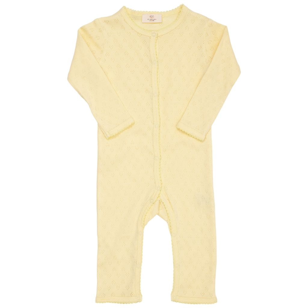 One-piece In Pointelle Pale Yellow
