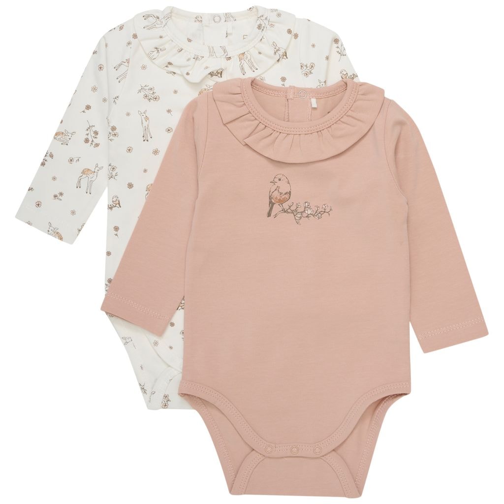 GOTS Painetut Vauvan Bodyt 2 Kpl -pakkauksella Mahogany Rose