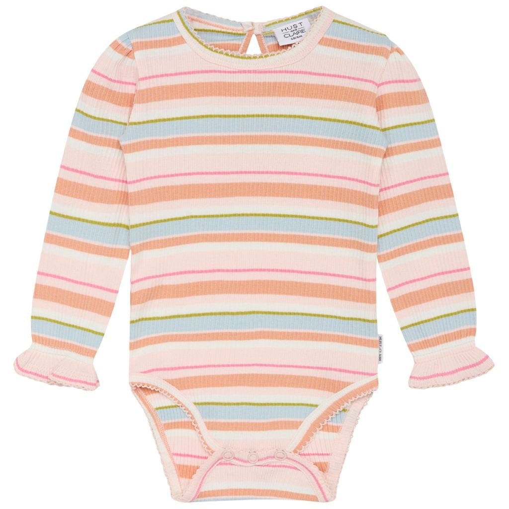Beatrix Raidalliset Ribattu Vauvan Body Icy Pink