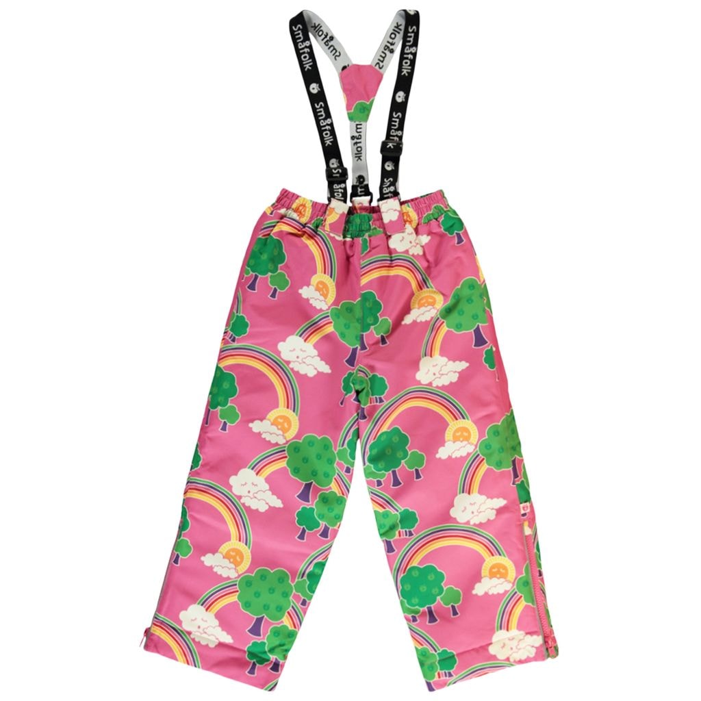 Rainbow Landscape Printed Ski Pants Pink
