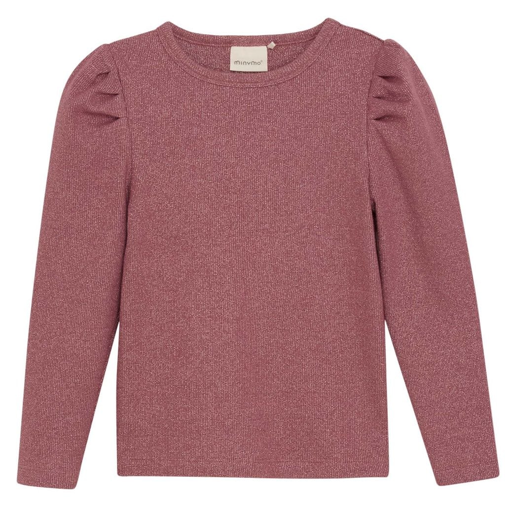 Glitter Rib Pitkähihaista T-paita Deco Rose
