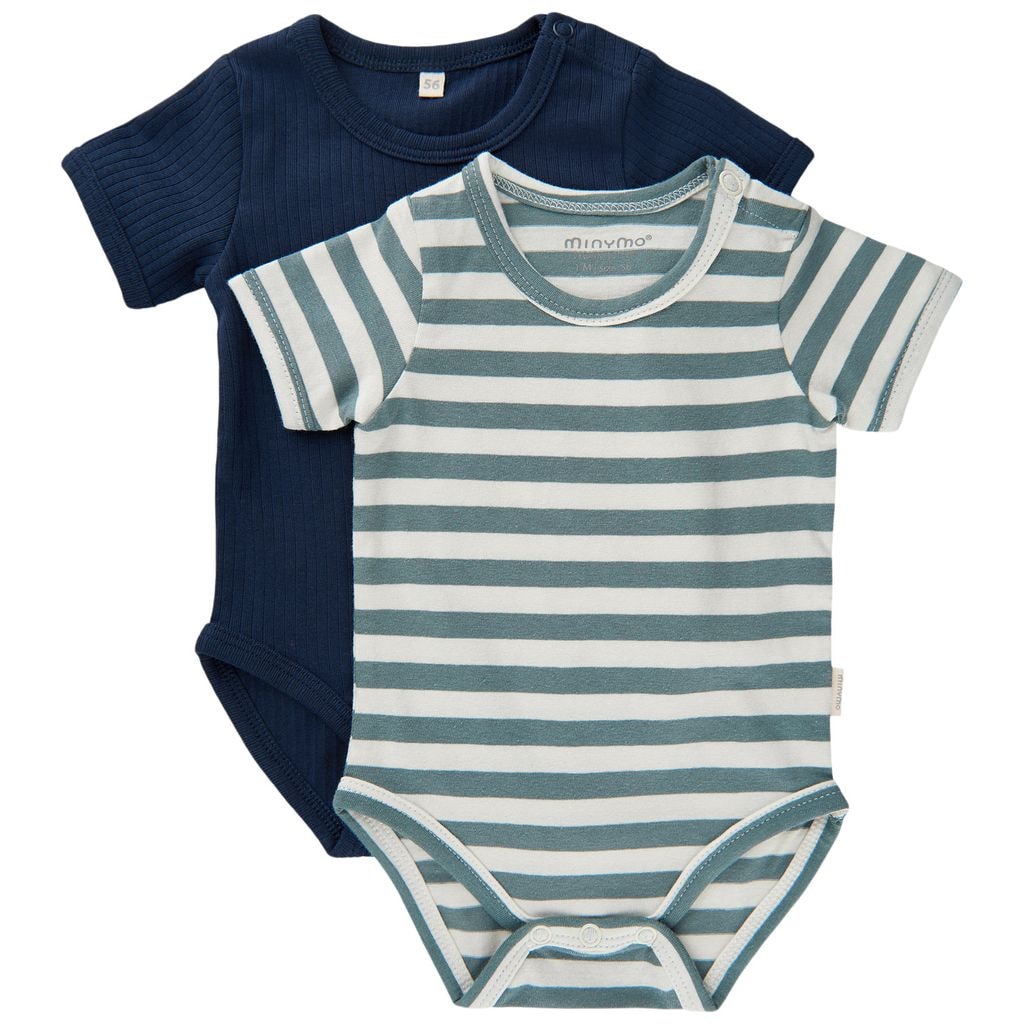 2-Pack Short-Sleeved Baby Body Goblin Blue