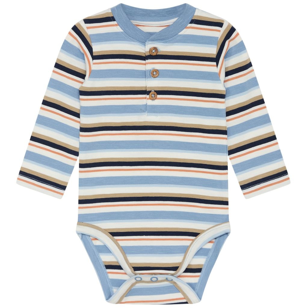 Bjorn Randig Baby Body Ljusblå