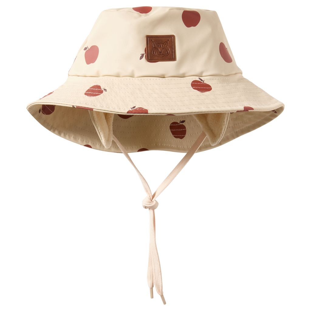 Liverpool Printed Recycled Rain Hat With Apples Foggy White