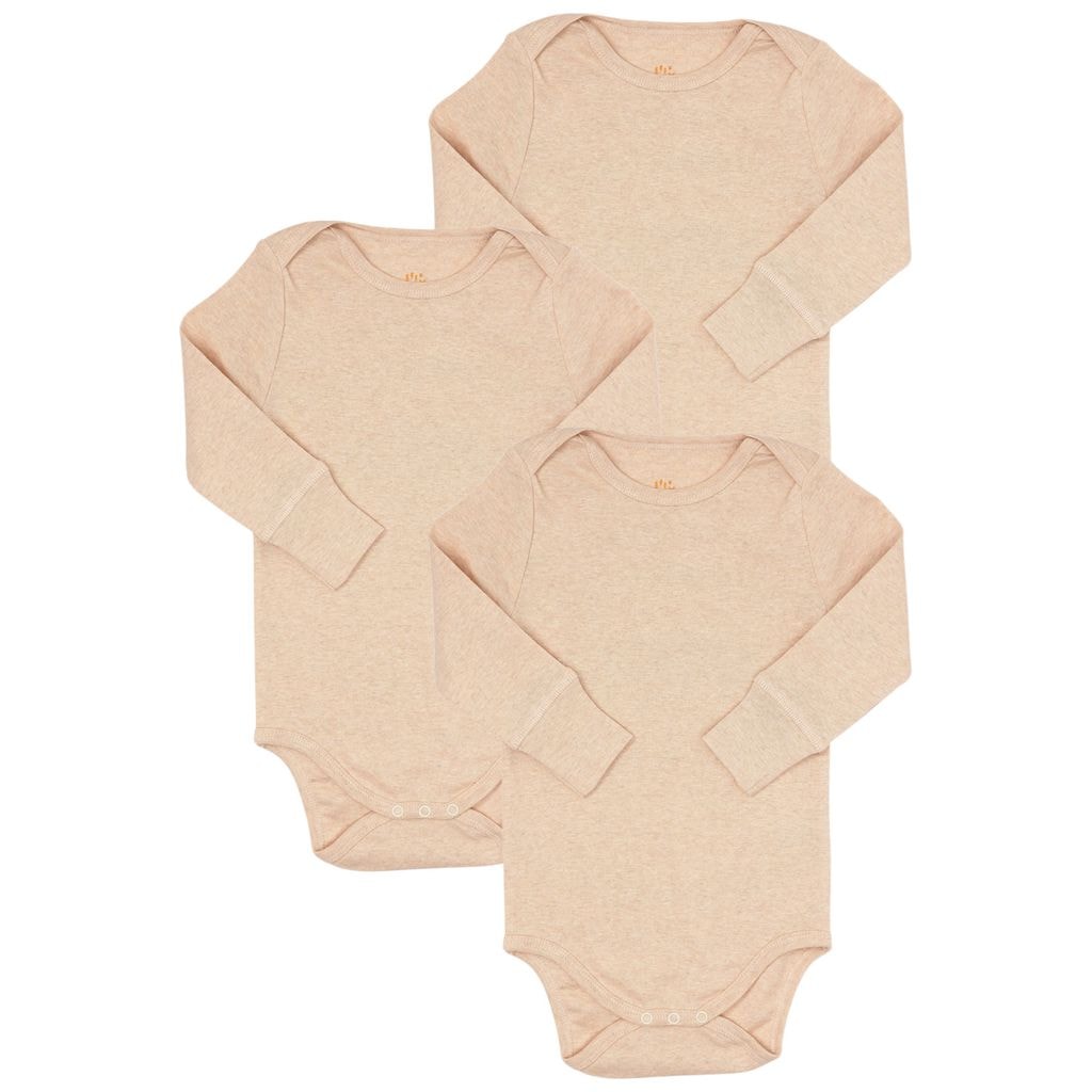 3-Pack Baby Bodies Beige Melange
