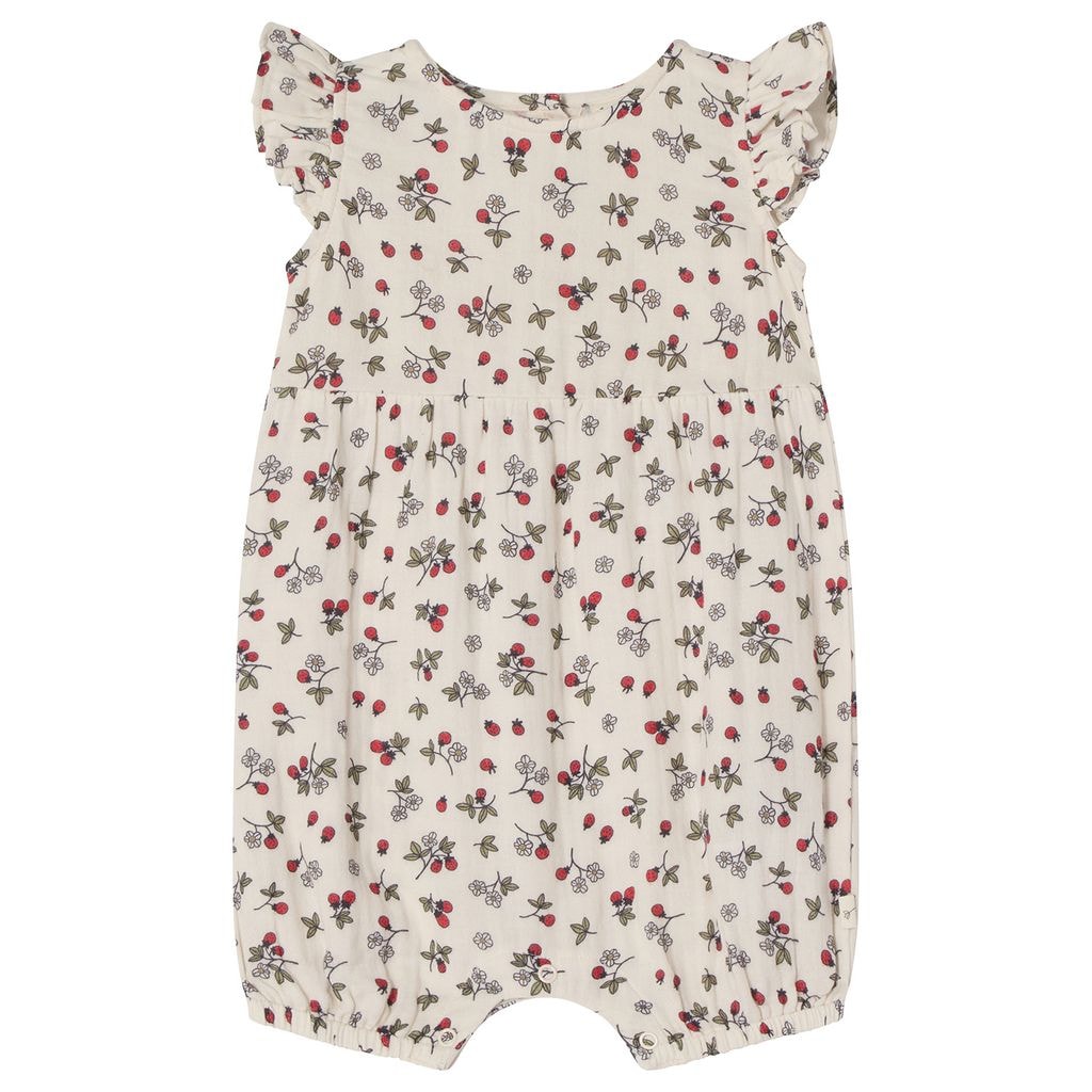 GOTS Svea Mönstrad Romper Wild Strawberry