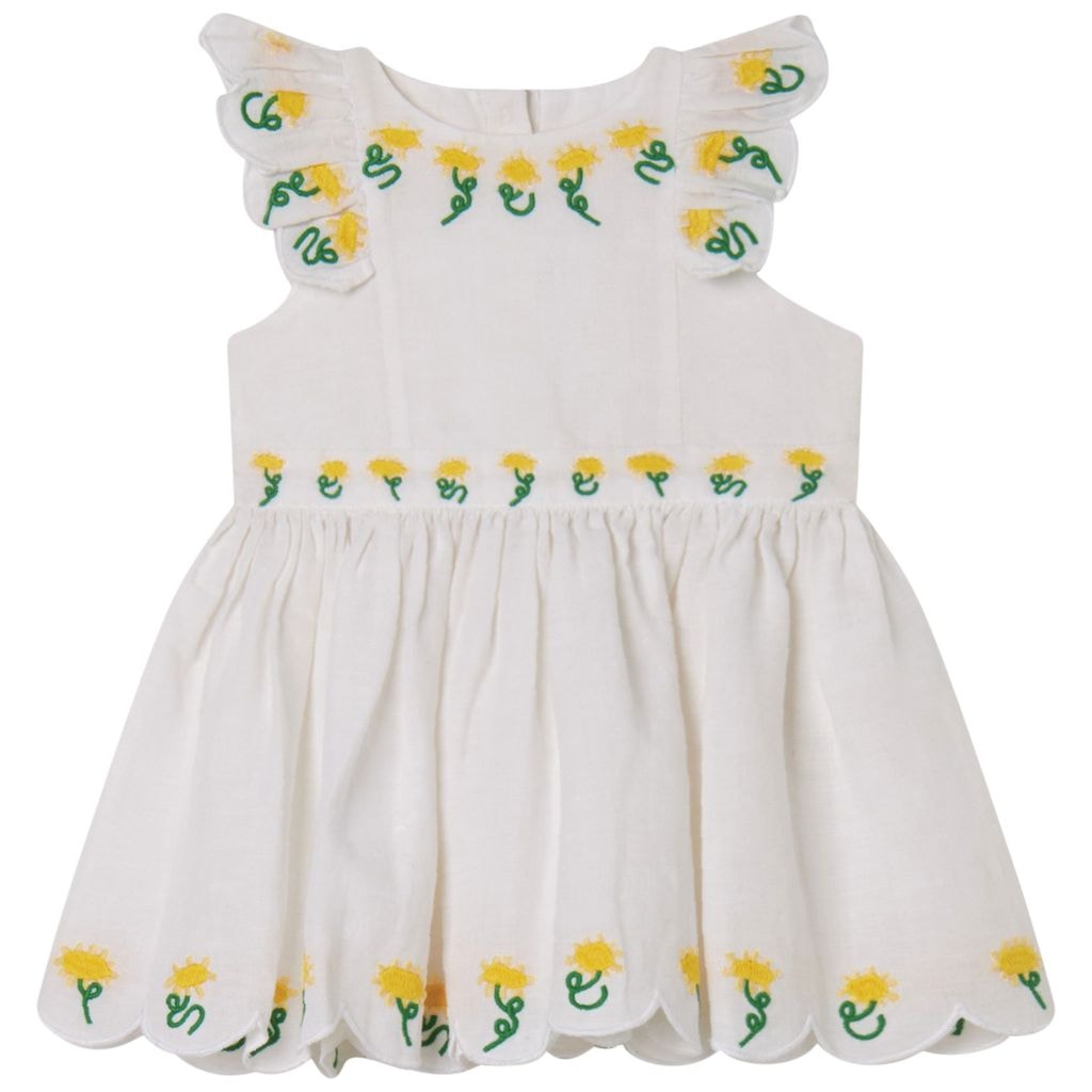 Dress With Embroidery White