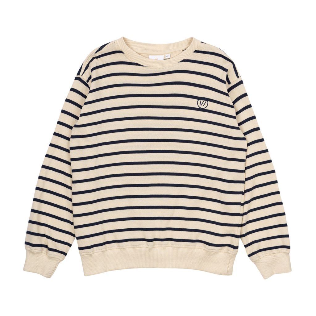 GOTS Nero Sweatshirt Mood Indigo Striped