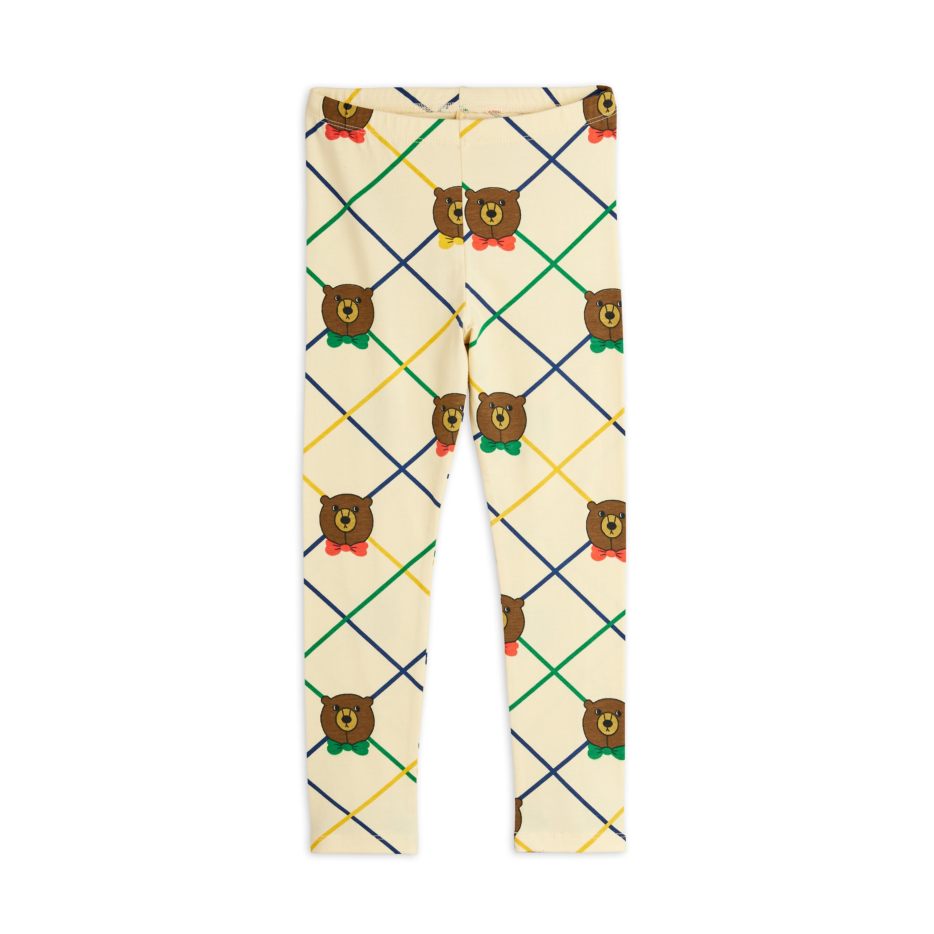Bear Check Aop Leggings Offwhite
