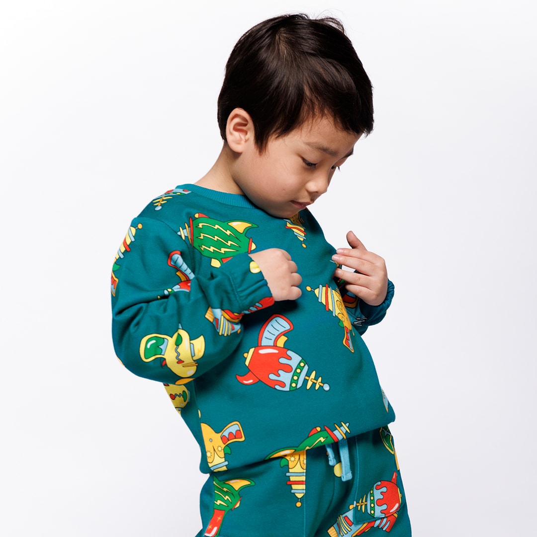 Yapeen With Space Blasters Sweatshirt Petroleum Green