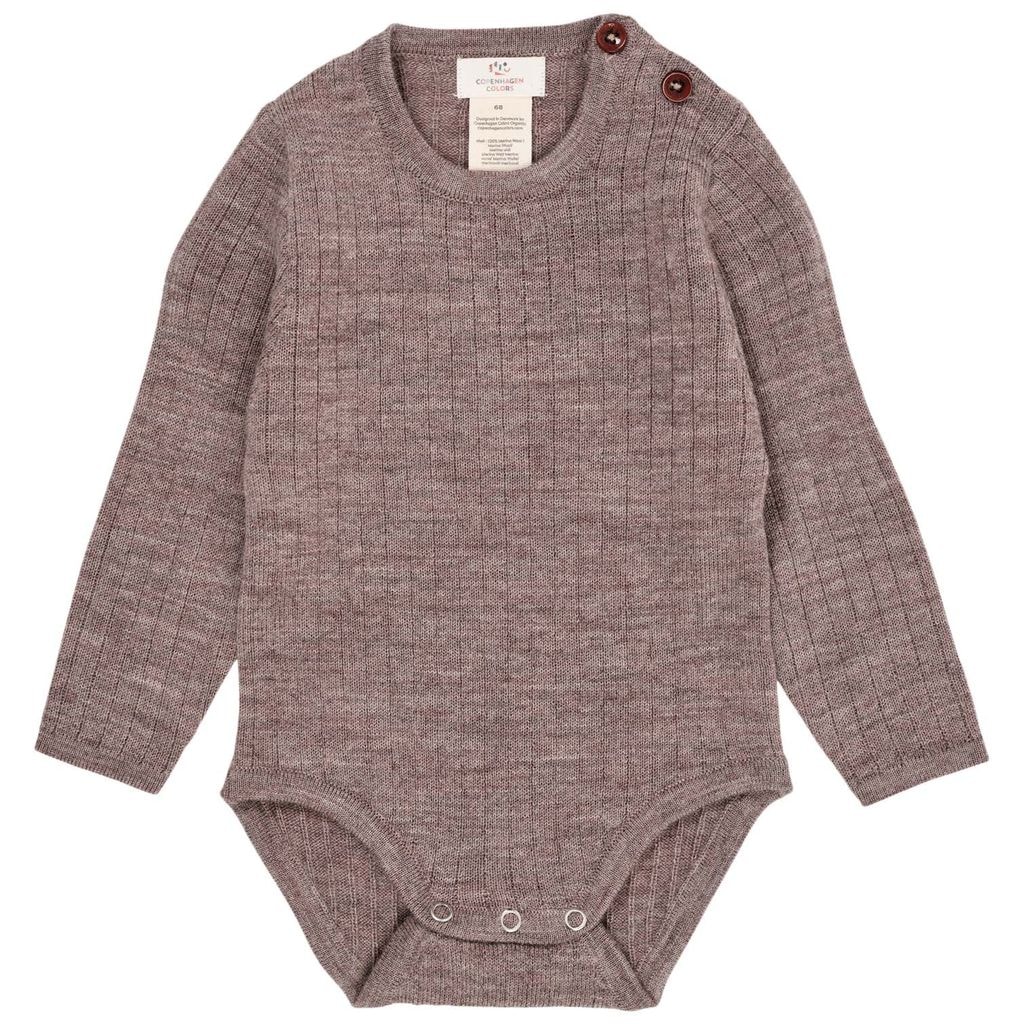 Merino Uld Baby Body Natural Melange Beige