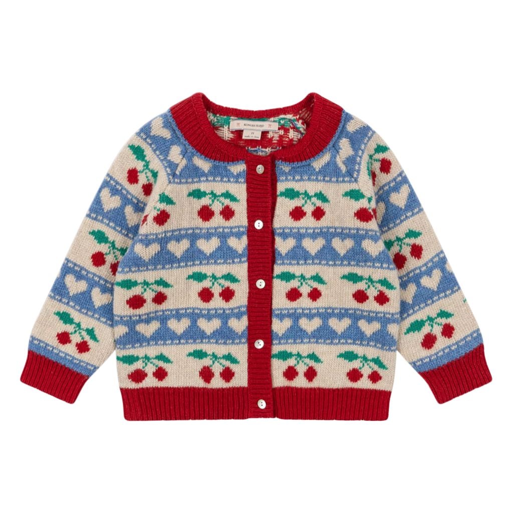 Belou Knit Cardigan - Cherry Stripe