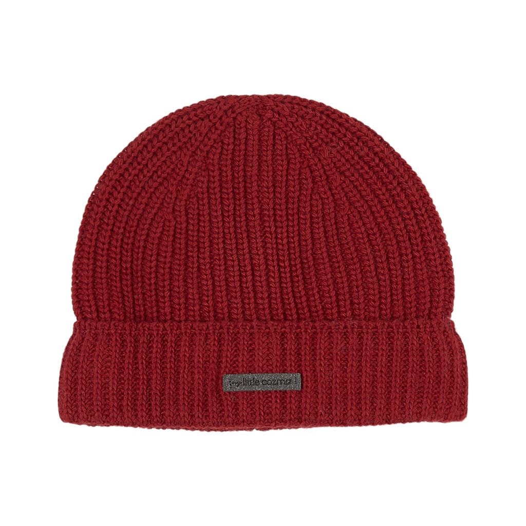 Rib-knit Beanie Red