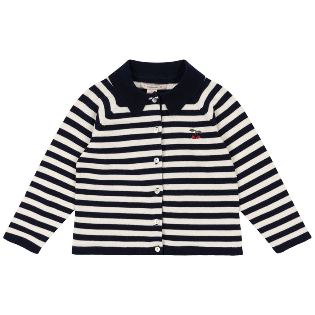 Venton Knit Cardigan Navy Stripe