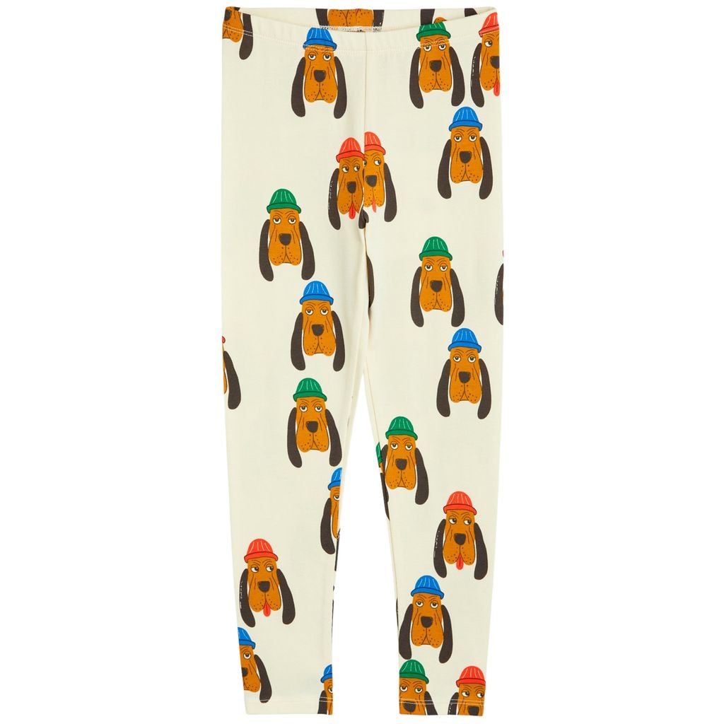 GOTS Bloodhound Mønstrete Leggings Naturhvit