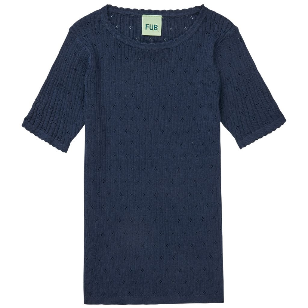 Pointelle Tee Dark Navy