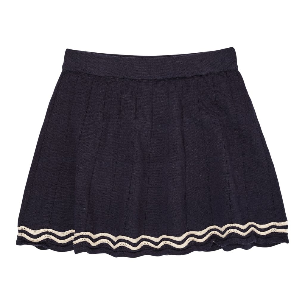 GOTS 니트 테니스 스커트 Navy Cream