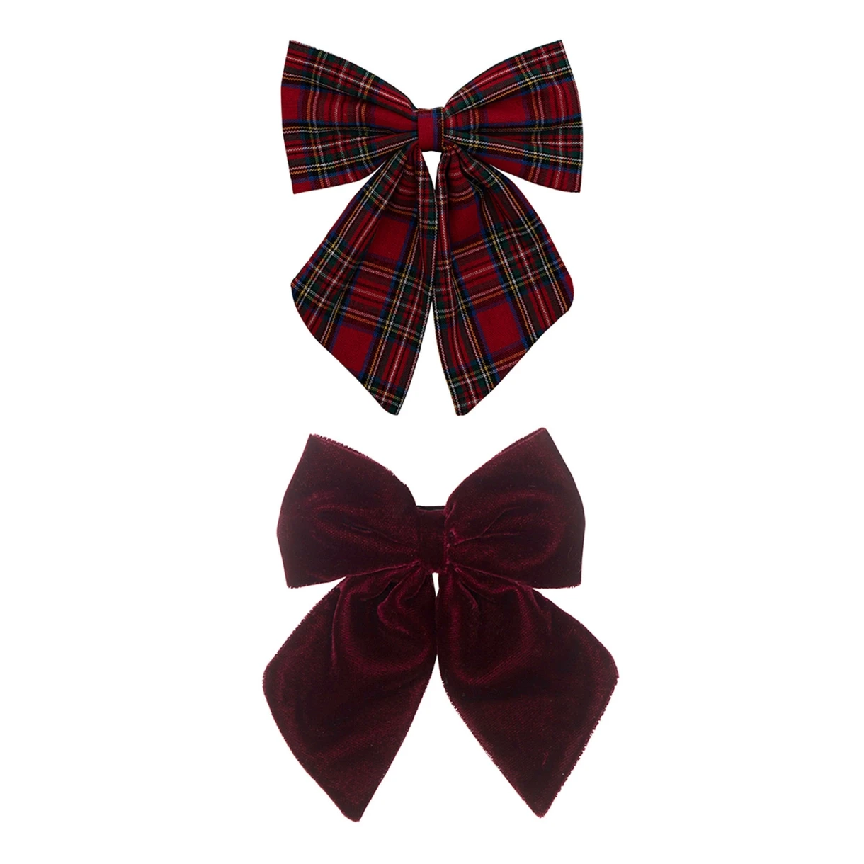 Tartan Agnes Pony Pals 2 Bow Clips Red 