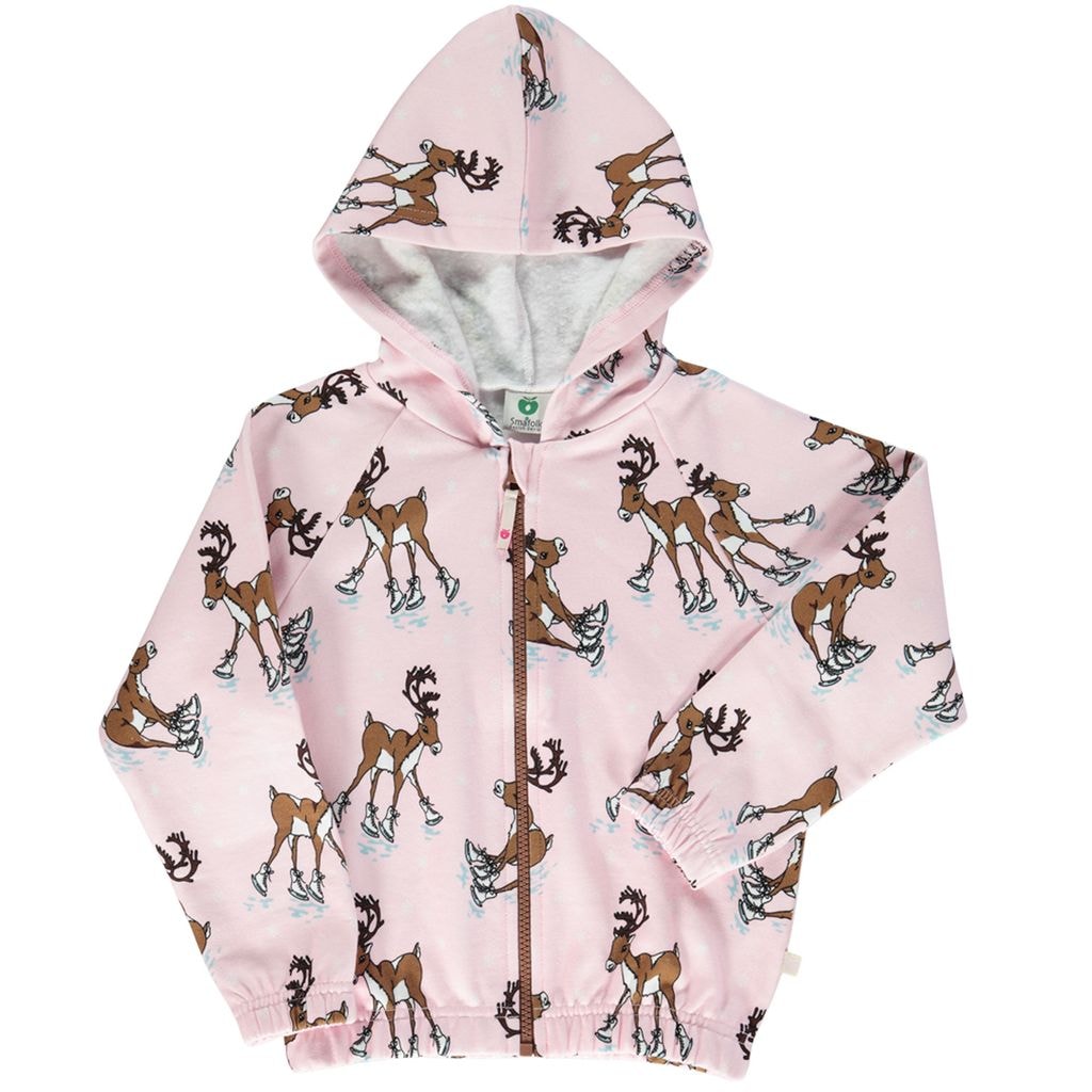 Hoodie with reindeer Icy Pink Poro-huppari Icy Pink