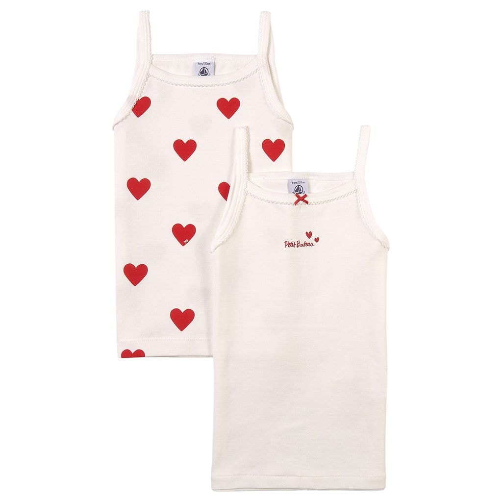 2-Pack Heart Print Tank Tops Pink
