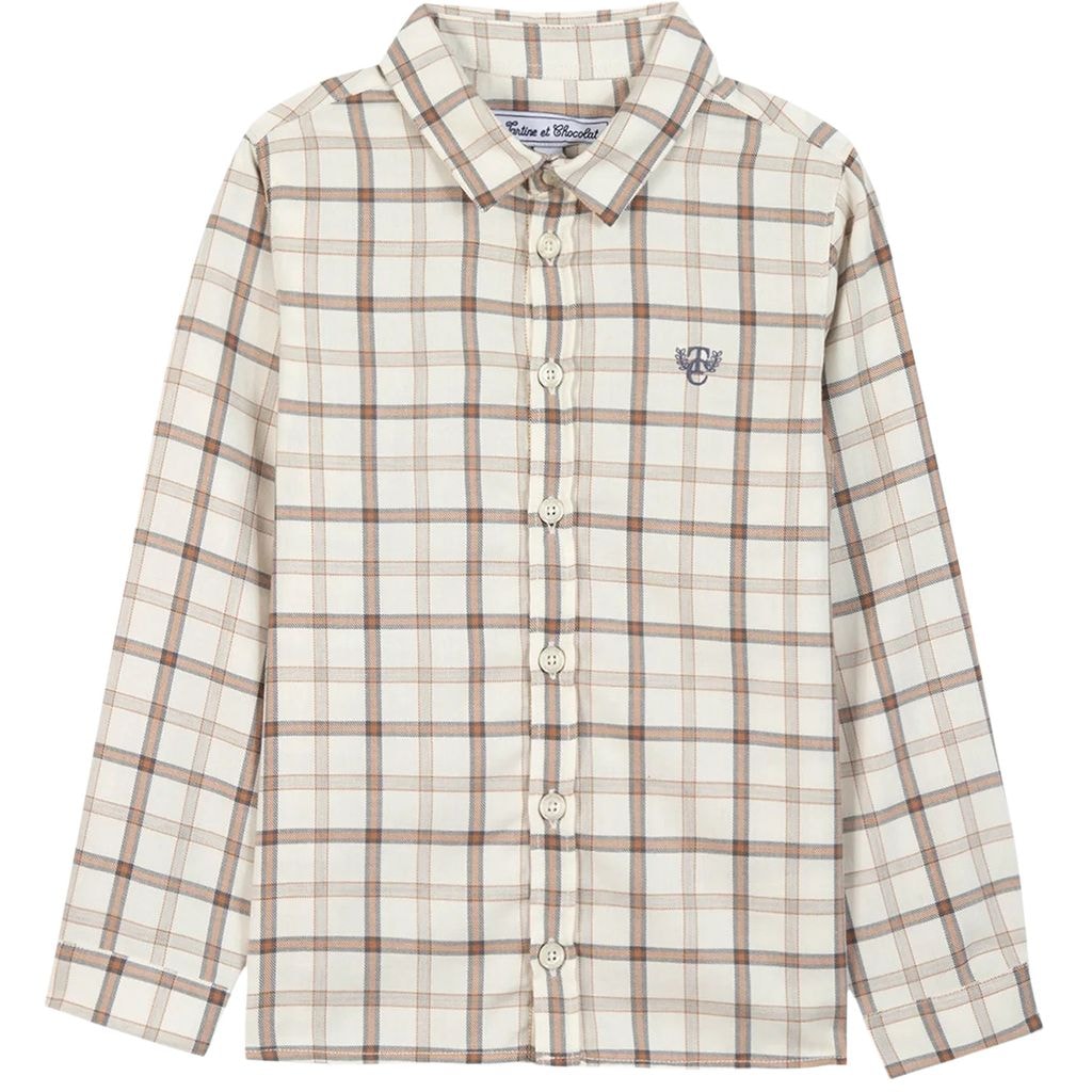 Cotton Merino Wool Shirt Pearl Cream Tone