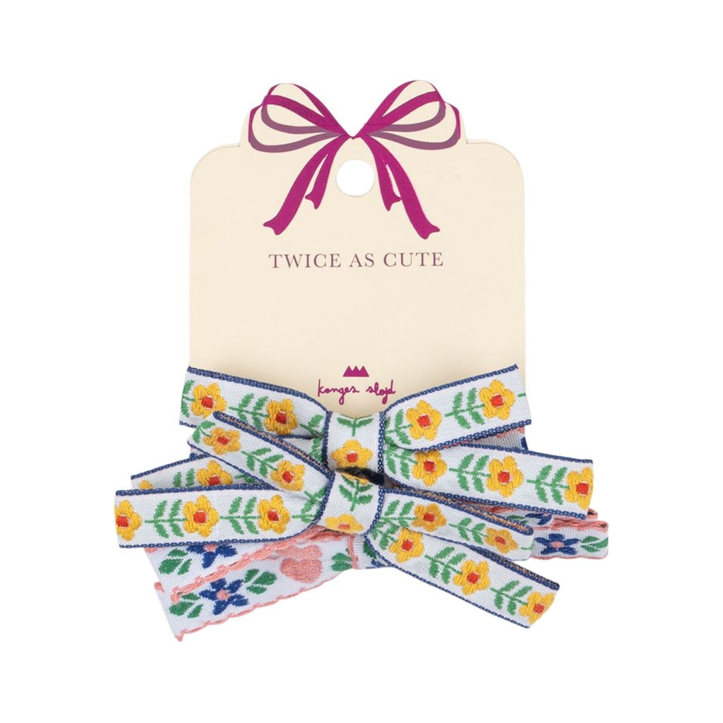 4-Pack Mini Bow 헤어 타이 White Rose