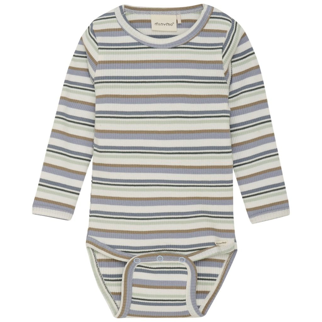 Ribbad Baby Body Blue Fog