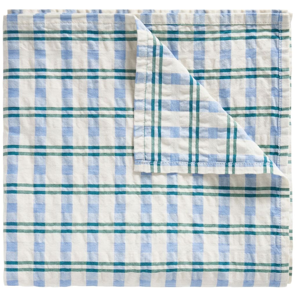 Seersucker Swaddle Filt Check Mar