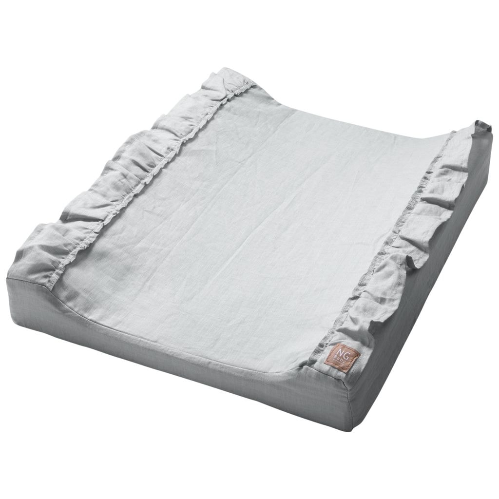Skiftepudebetræk med flæse Light Grey