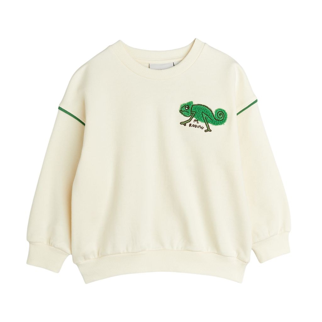 GOTS Lizard Chenille Sweatshirt Offwhite