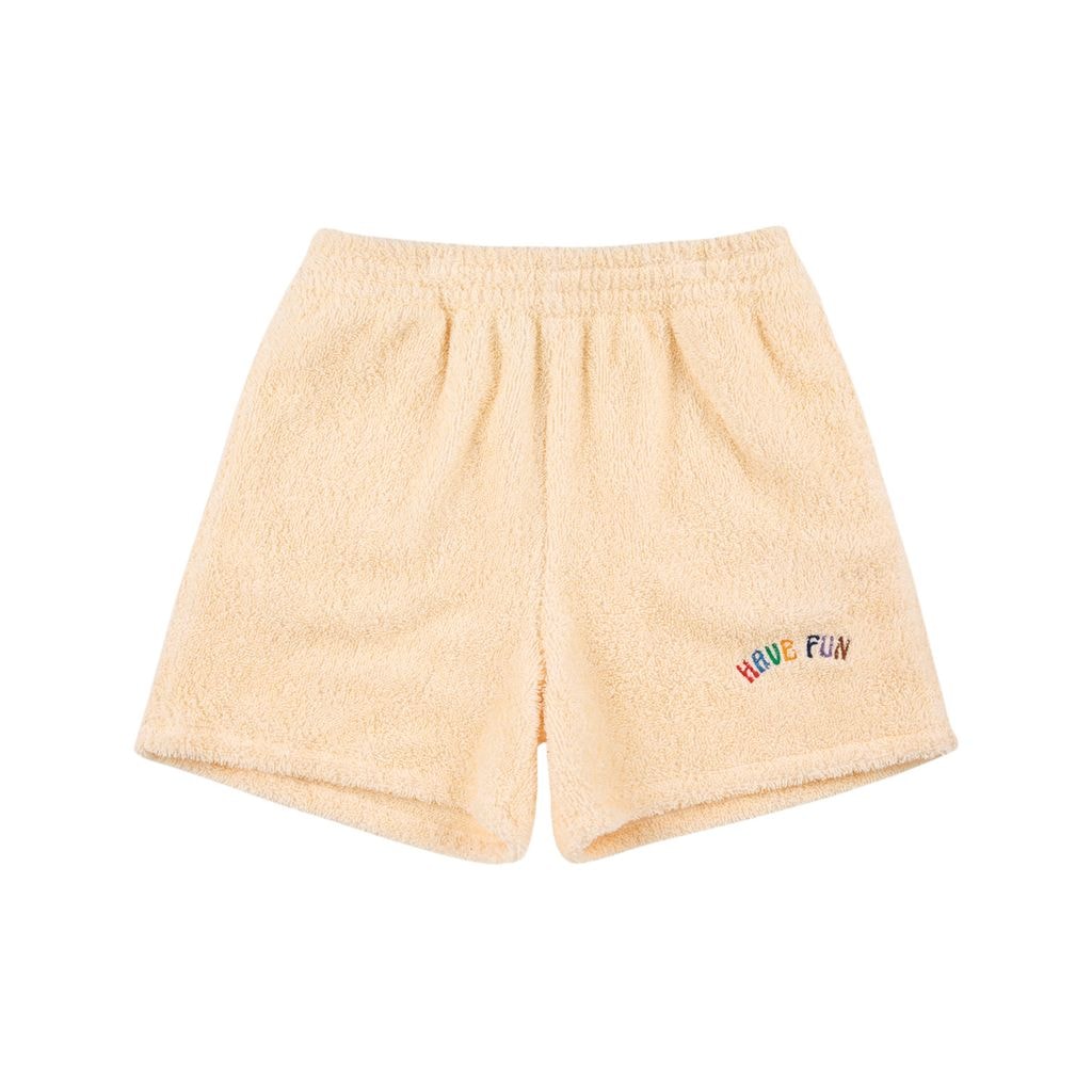 Have Fun Terry Towel Bermuda Shorts Light Yellow