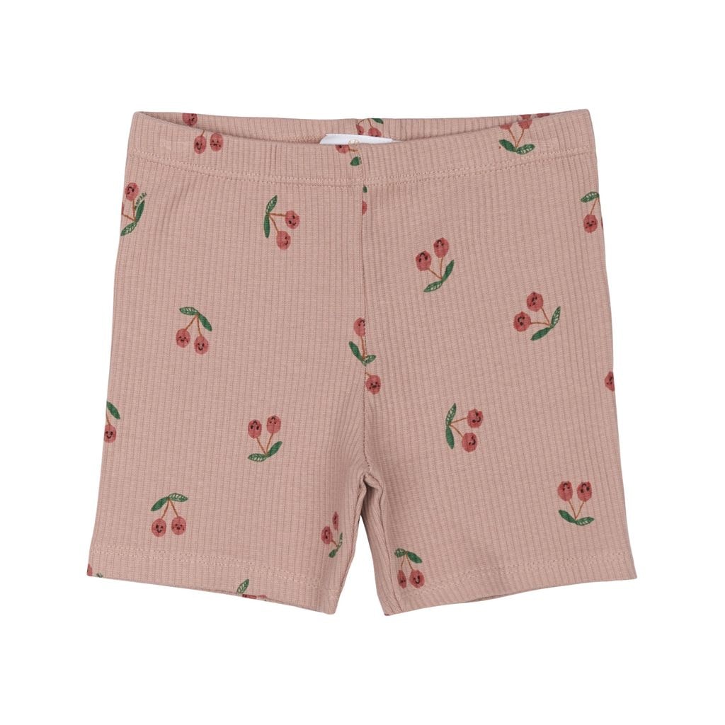 GOTS Oona Ribbed Shorts Adobe Rose Aop