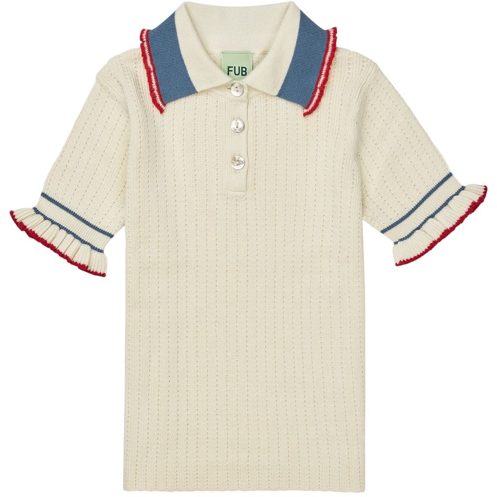 Frill Polo Ecru