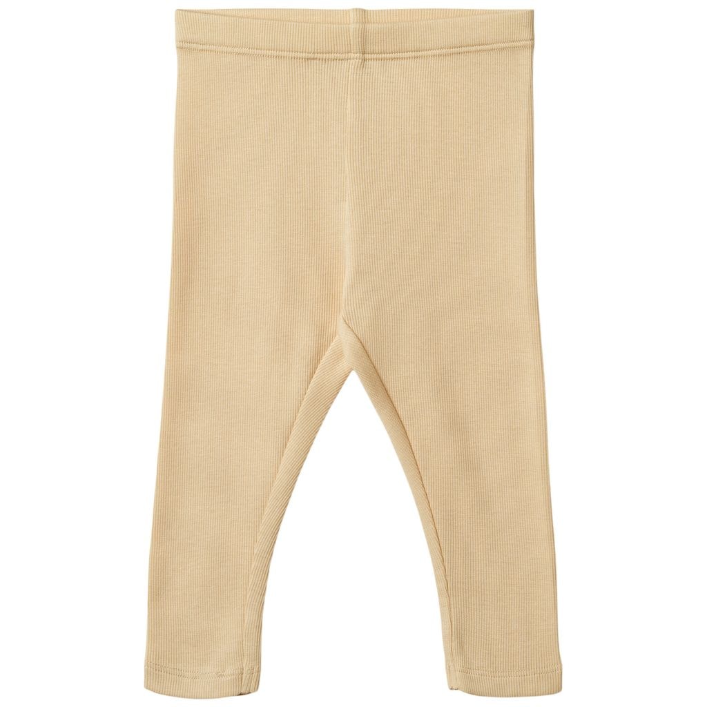 Maddy Leggings Med Ribbestrikk Macadamia