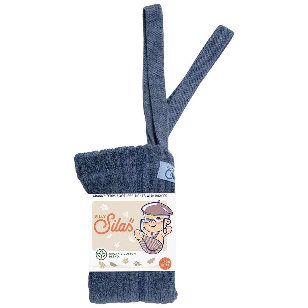GOTS Granny Teddy Footless tights Steel Blue Blend