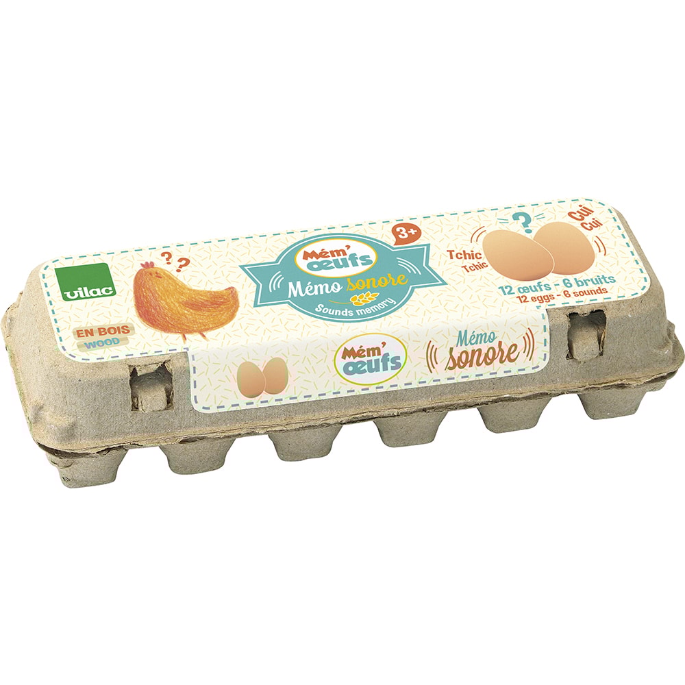Vilac Memory-Spiel - 12 Holz-Eier Mit 6 Passenden Geräuschen Multi 