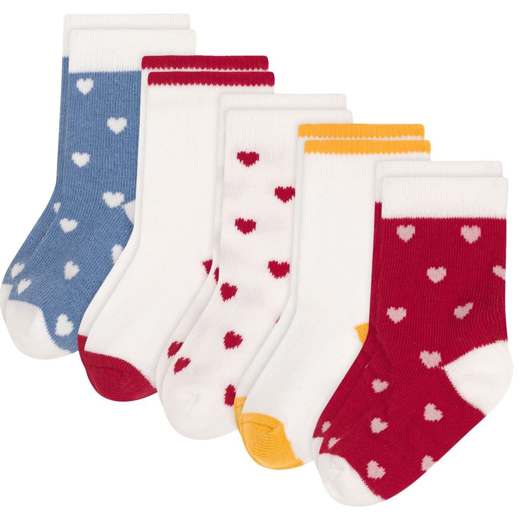 Hearts 5-pack Bomullsstrumpor White