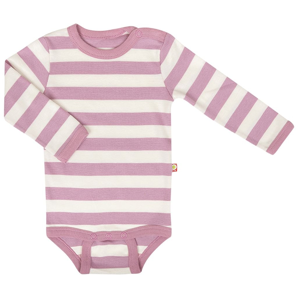 Randig Baby Body Rosa